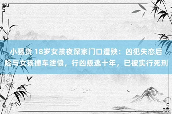 小骚货 18岁女孩夜深家门口遭殃：凶犯失恋后险与女孩撞车泄愤，行凶叛逃十年，已被实行死刑