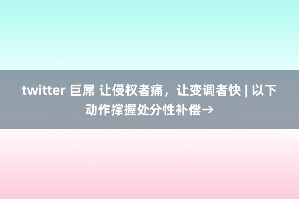 twitter 巨屌 让侵权者痛，让变调者快 | 以下动作撑握处分性补偿→